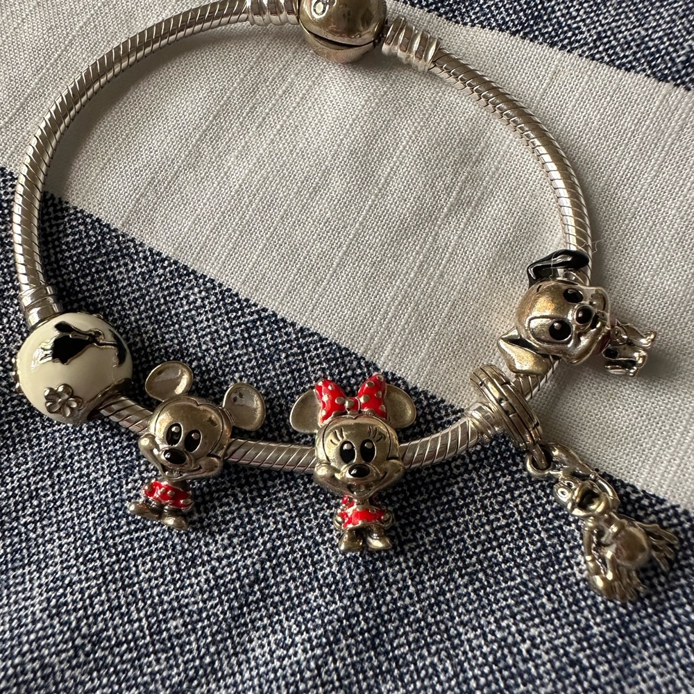 Pandora Silver Charm Bracelet with Intricate Details - Picture 3 of 4